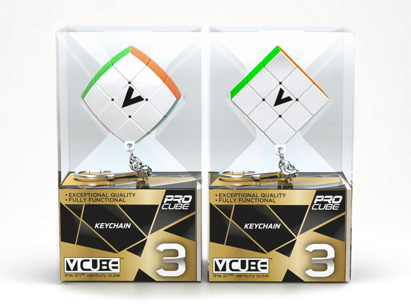 V-Cube keychain 3x3 small, portable rotating cube
