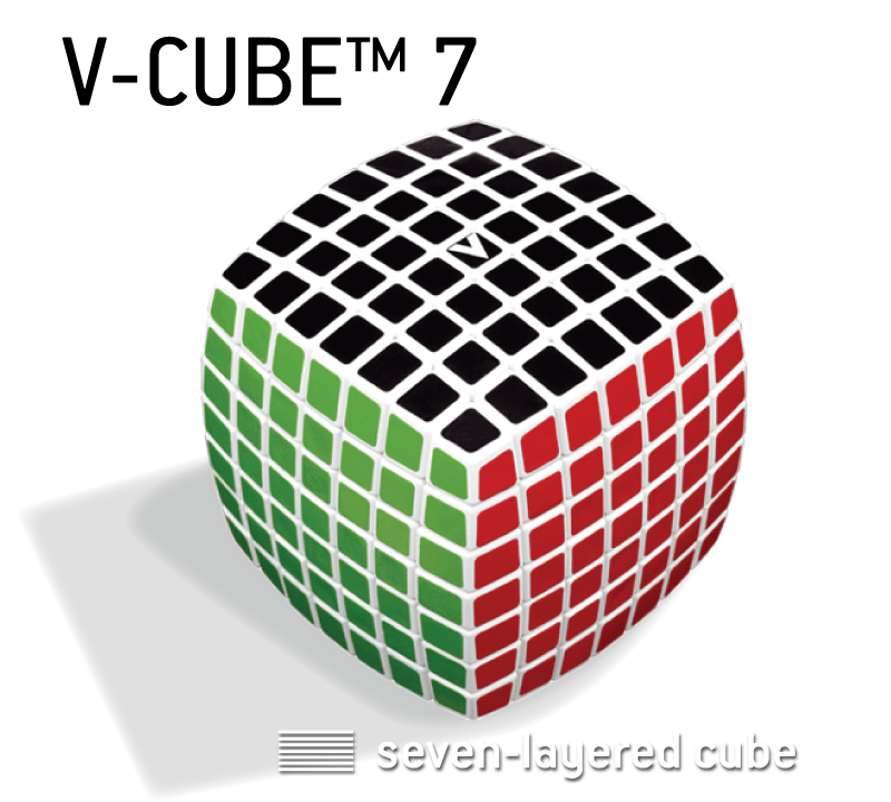 V-Cube Illusion 7x7 Magic Cube. Green and White